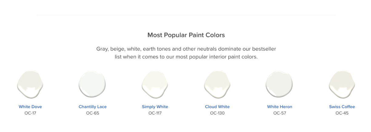 most popular interior paint colors