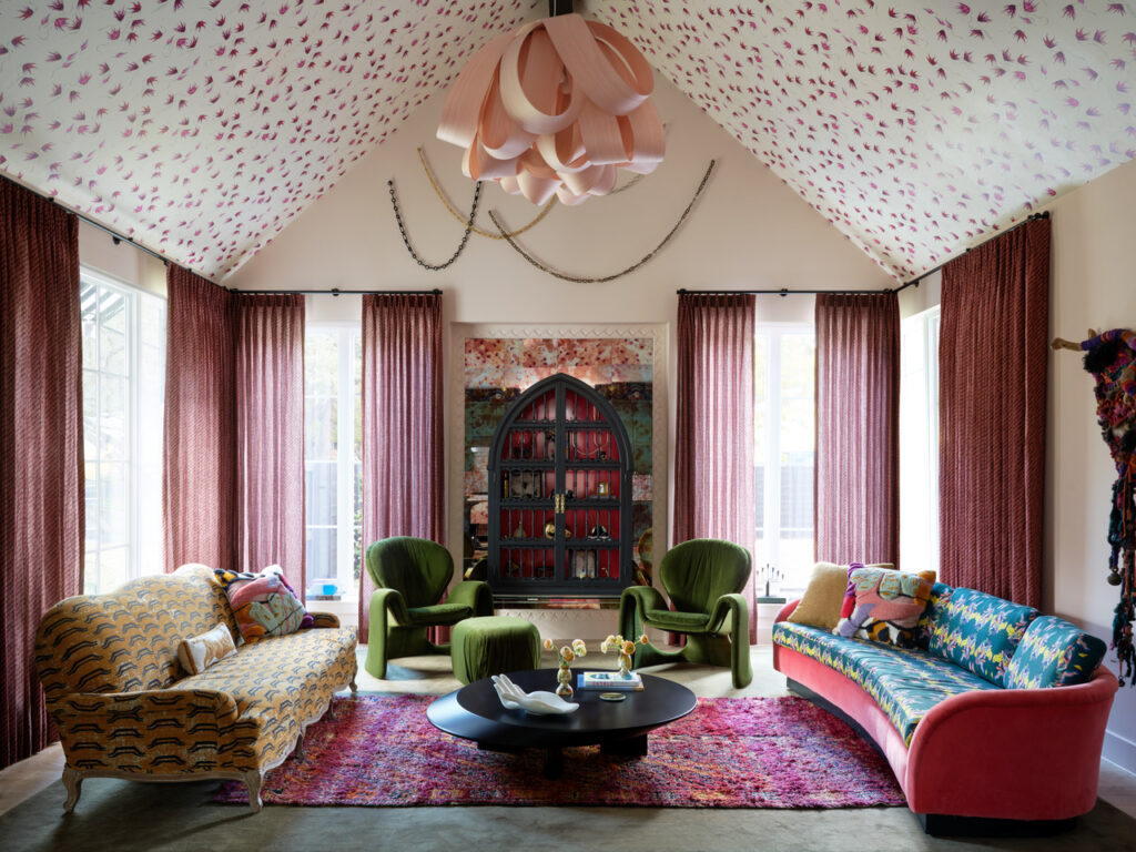 80s inspired postmodern interior design.