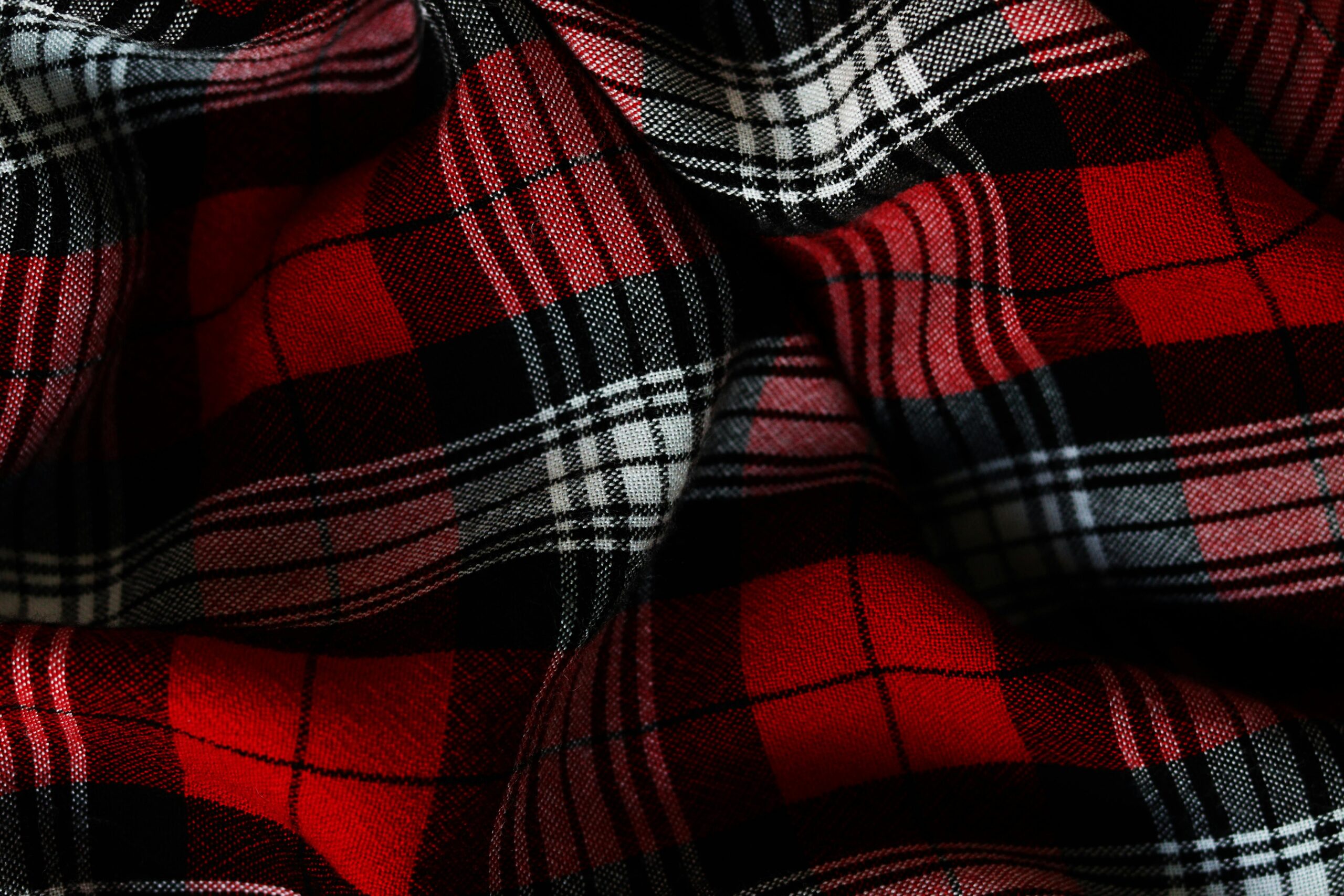 Tartan fabric interior design.
